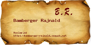 Bamberger Rajnald névjegykártya